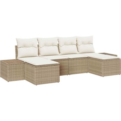 Maison Exclusive - Set Divano da Giardino 4 pcs Beige e Crema polyrattan