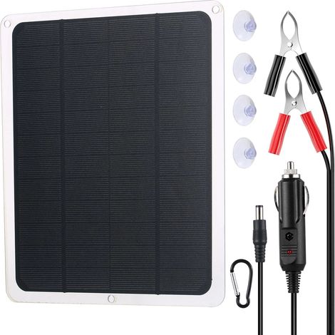 Chargeur de batterie solaire 22 W 12 V, kit de chargeur de maintenance pour bateau, camping-car ou voiture (1/2)