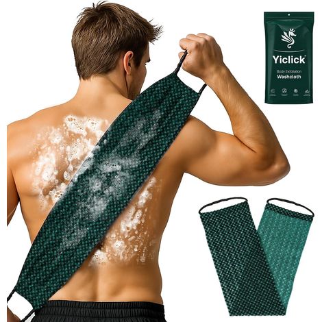 Double Texture Exfoliating Towel - Loofah Back Sponge for Shower and Bath, Exfoliating Body Sponge, Loofah Exfoliating Sponge for Women and Men (1/5)