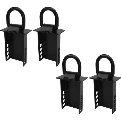 4 anneaux en D noir, attaches de sangle amovibles robustes pour remorques utilitaires, plateaux, camions de marchandises, avec goupille d'attelage (1/5)