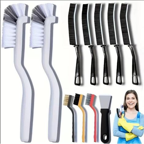 11 Pièces Brosse de Nettoyage des Interstices Multifonctionnelle Brosse Salle de Bain Nettoyage Brosse Joint Carrelage pour Groove Gap et Saleté Rainure a Rouille dans Salle, Cuisine, Toilettes