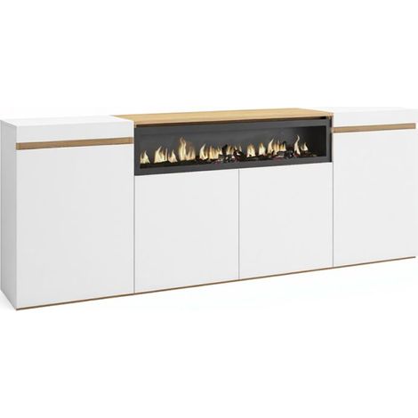 Aparador Kavos Chimenea Blanco - Roble Arena (ancho) x 75cm (alto) (1/3)