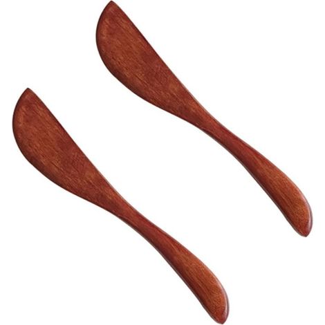 Holz-Marmeladenmesser, 2er-Set, 15 cm breit, zum Bestreichen von Toast und zur Herstellung von Gelees