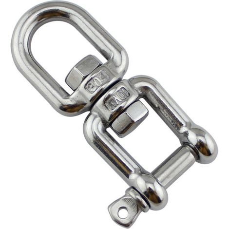 Robuster Deckenhaken aus Edelstahl, Tragkraft 350 kg, 360° drehbar, kugelgelagert, für Hängesessel, Schaukeln, Yoga, Boxsäcke, Hängematten, 8 mm, 10 Stück