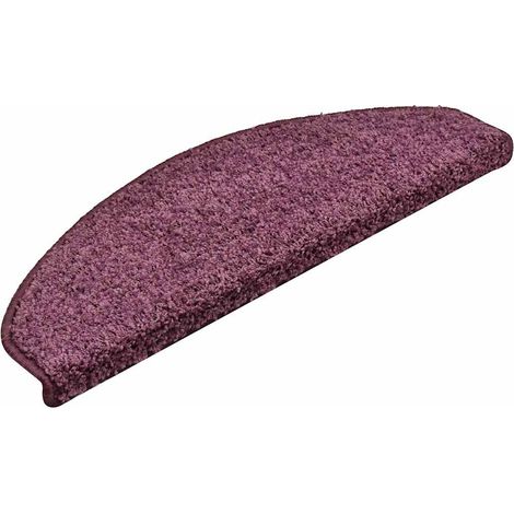 Maison Exclusive - Tappetini per scale 30 pz 65x21x4 cm Viola scuro Semicircolari Grandi
