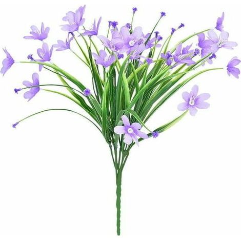 SHINING HOUSE Künstliche Blumen zum Mitnehmen, wilde Gänseblümchen aus künstlichem Kunststoff für den Innen- und Außenbereich, Lila (1/2)