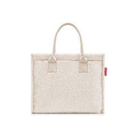 Reisenthel DN1042 daily shopper Borsa tote in poliestere riciclato resistente all'acqua con 2 manici imbottiti tasca interna con cerniera tasca laterale chiusura con bottone metallico colore Beige