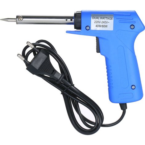 Fer à souder électrique Double puissance, type pistolet réglable bleu 40W/80W (1/5)