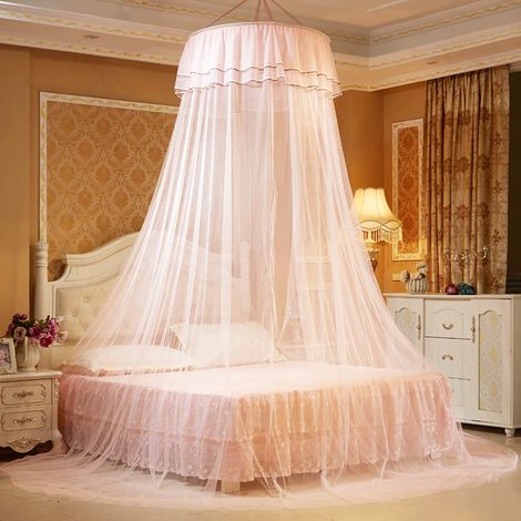 Moustiquaire ronde respirante style princesse en dentelle, rideau de lit (vert jade) (1/5)