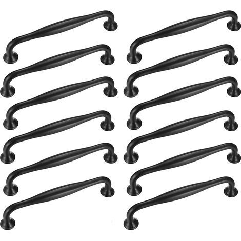 12 Poignées Cuisine 128 mm – Alliage Aluminium – avec Vis – pour Placards, Tiroirs (1/5)