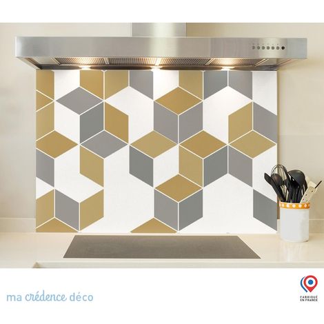 Fond de hotte : Jeux de losanges - Verre trempé - 90 cm - 60 cm (1/5)