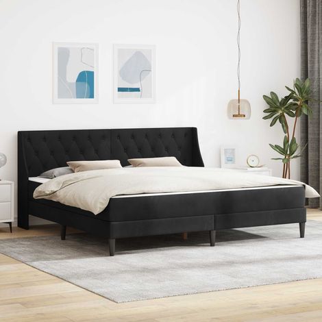 vidaXL Bettgestell mit Matratze mit Kopfteil Schwarz 180 x 200 cm Samt (1/5)