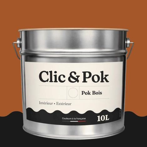 Peinture Bois Extérieur – POK BOIS - 10L - RAL 8023 - Brun orangé- Résistante aux intempéries - Ne s'écaille pas (1/4)