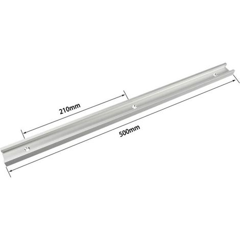 Scanalatura a T da 500 mm, binario a T, binario per tagli obliqui, scanalatura dritta, guida di fissaggio, strumento di serraggio, lega di alluminio, binario di bloccaggio a T in alluminio, spessore e (1/4)