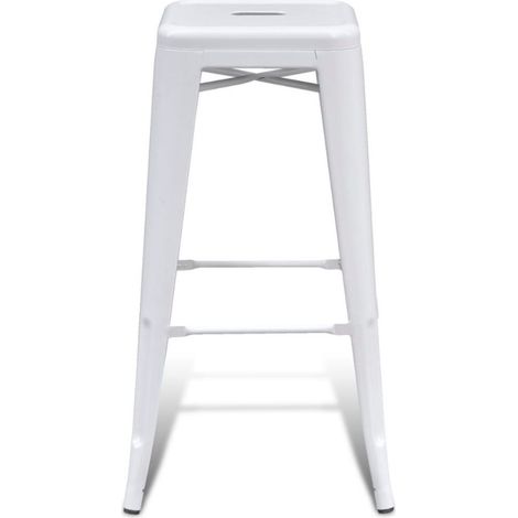 Tabourets de bar lot de 2 blanc acier vidaXL (1/5)
