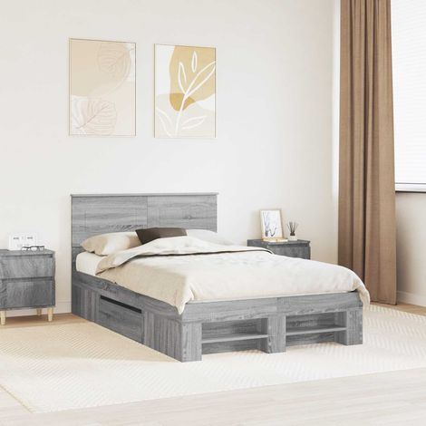 Estructura de cama con cabecera Gris Sonoma 120 x 200 cm vidaXL (1/5)
