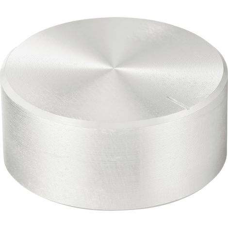 TRU COMPONENTS TC-11696520  Drehknopf mit Knopfmarkierung Silber (Ø x H) 40 mm x 17 mm Aluminium, Pl