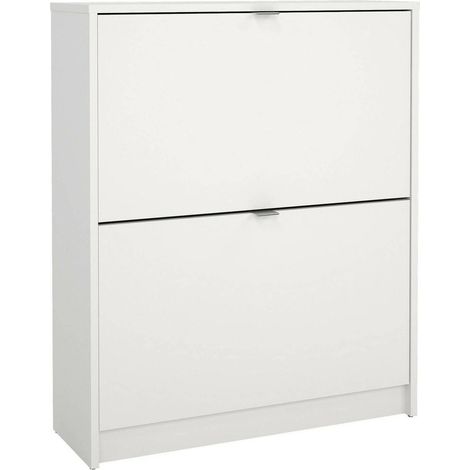 Dmora - Zapatero Larry, Zapatero, Armario de entrada multiusos, Zapatero, 70x24 h85 cm, Blanco