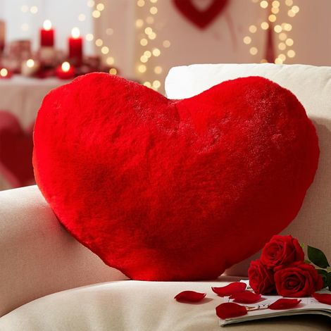 1 Coussin Coeur, Peluche Douce, Rembourrage Coton PP, Décoration Canapé, Chambre Ado (1/5)