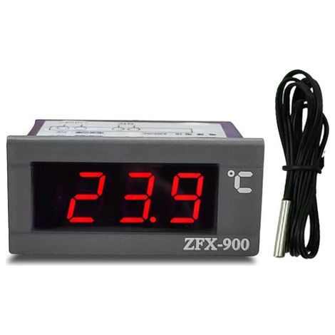 Thermomètre ZFX-900 indicateur de température intégré panneau d'affichage de température numérique intelligent pour réfrigérateur congélateur armoire froide, Noir (1/5)