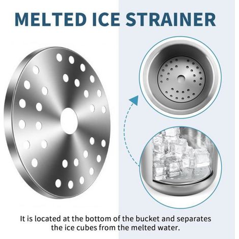 Seau A Glacon Isotherme, Seau À Glaçons Inox Avec Couvercle Et Clip A Filtre, Ice Bucket Double Paroi Pour Bouteille Bar Anniversa (1/5)