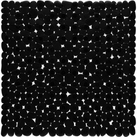 54  54cm Tapis de Douche Antidérapant, Tapis de Douche Antidérapant Anti-moisissure, Design Moderne, Lavable en Machine(Noir)
