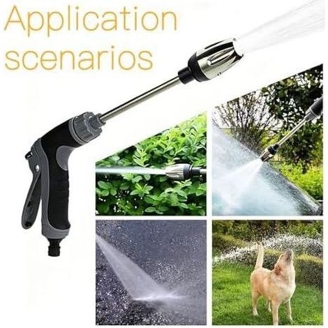Aquoxis Pistolet Nettoyage Haute Pression, Pression Power Jet Pour Tuyau D'arrosage, Réglable Arrosage Haute, tuyau d'arrosage Pulvérisateur jardin - (1/5)