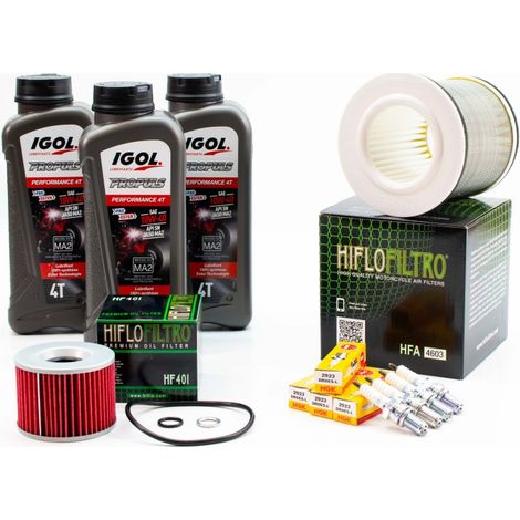 Kit Révision Filtres Bougies pour YAMAHA FZR 1000 Genesis de 1987 à 1988 - IGOL PROPULS PERFORMANCE 10W40 3L