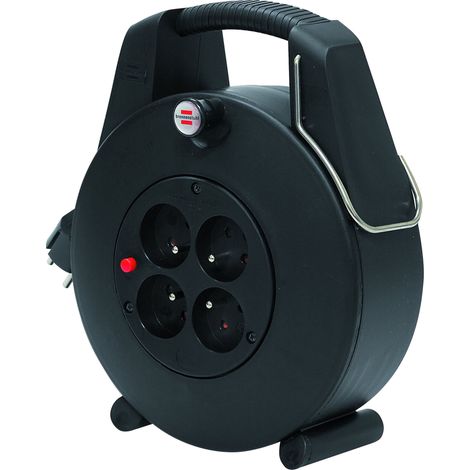 Avvolgicavo Confort-Line CL-XL con 4 prese - H05VV-F 3G1,0 20m - Nero (1/5)