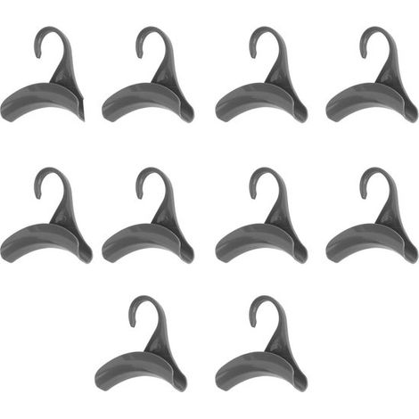 Confezione da 10 ganci in plastica grigia per borse/borse, ideali per sciarpe, accessori, borse, cappelli e abbigliamento - 9,839,5 cm (1/5)