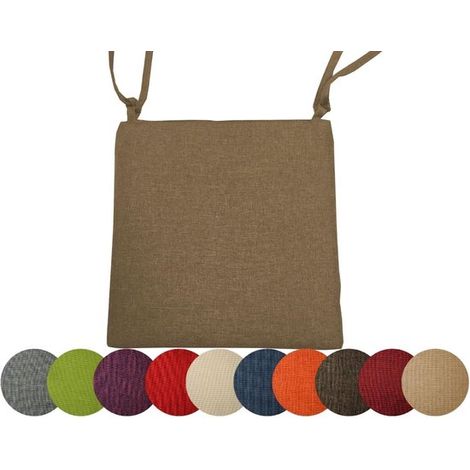 Lot de 2 coussins de chaise de jardin – 40 x 40 cm – Marron – Confortables (1/4)