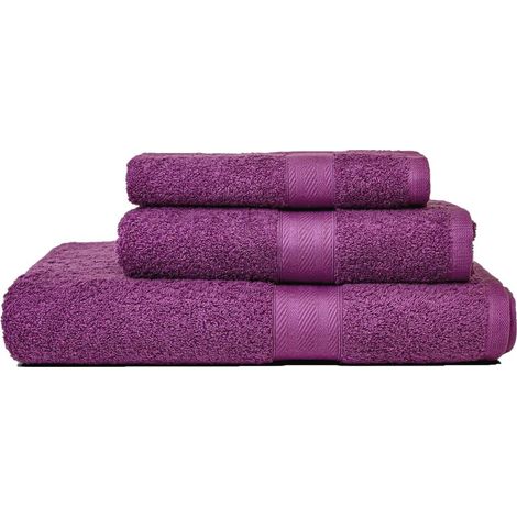 Kit 3 Salviette In Spugna Ospite + Viso+ Telo Arredo Bagno Colore Fuxia  Teddy