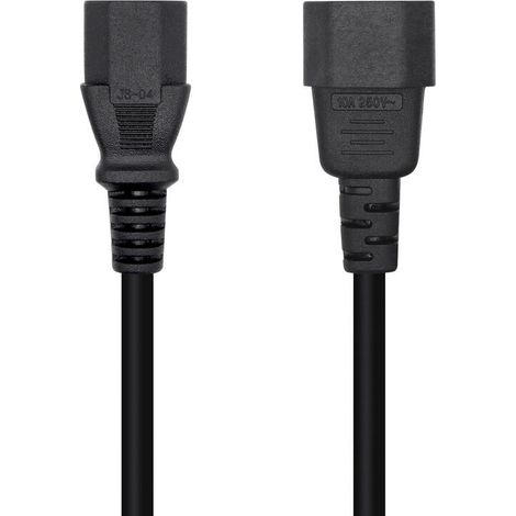 Cable Alimentación Aisens A132-0532/ IEC C13 Hembra - IEC C14 Macho/ 10m/ Negro (1/2)