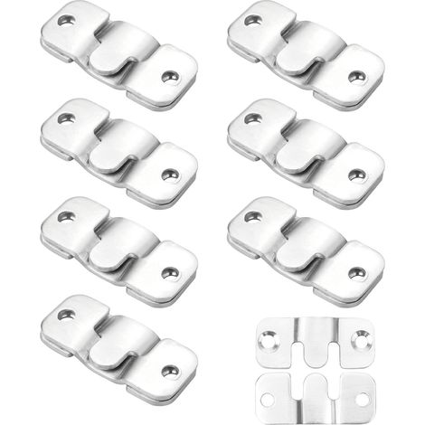 Lot de 16 supports emboîtables en acier inoxydable avec clip en Z pour l'affichage de photos, d'œuvres d'art et de cadres de miroirs (1/5)