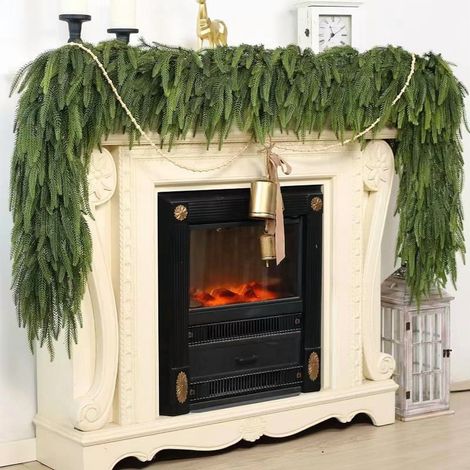 Guirlande De Noël En Cèdre Artificiel - 183 Cm - Branches Réalistes Avec Baies Et Pommes De Pin - Pour Cheminée, Manteau, Table, Intérieur Et Extérieur (1/5)
