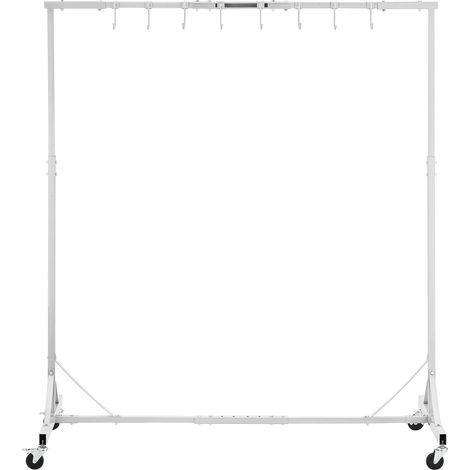 Support de Peinture Ajustable 1,5-2,1m, Capacité 30kg, 8 Crochets, Roulettes Pivotantes pour Atelier Auto (1/5)