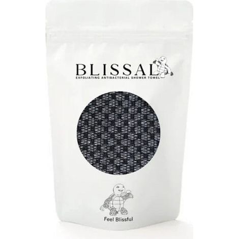 Blissal - Serviette de douche exfoliante Blissal, Serviette de bain exfoliante Blissal - noire 1 pièce (23×100cm) (1/5)