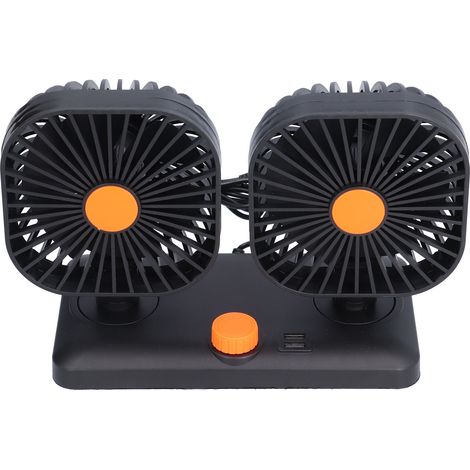 Mini-Autolüfter, 360° verstellbar, doppelter quadratischer Kopf, USB-betrieben, kleiner kompakter Autolüfter. (1/5)