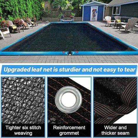 Laubnetz für rechteckige Schwimmbecken, Schutzplane für Aufstellbecken, Außenabdeckung zum Schutz vor Laub und Schmutz 2×3 m (6,5x10 Fuß) (1/5)