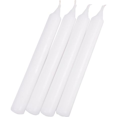 Lot de 4 Bougies Chandelier "Essentiel" 19cm Blanc