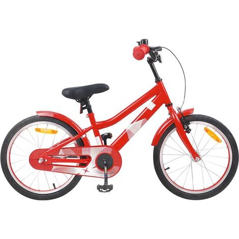 Vélo enfant 18 pouces, convient aux enfants de 5 à 7 ans - Rouge
