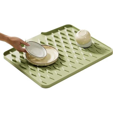 Tapis De Séchage De Vaisselle Revêtement d'Égouttoir Antidérapant pour Set de Séchage de Vaisselle pour Robinet Évier Toilettes Salle de Douche Appartement Salle de (1/5)