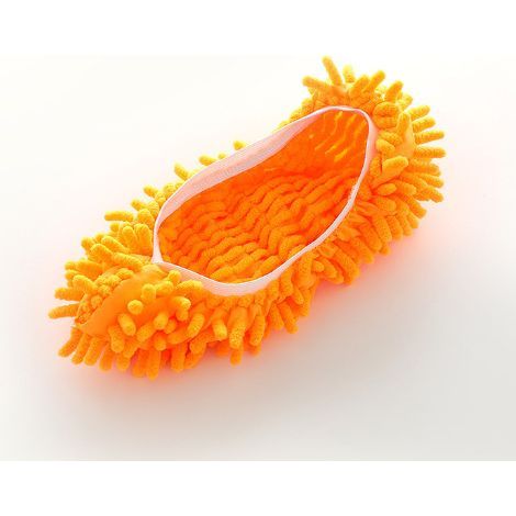 (1 paires) Duster Balai laveurs Chaussons Chaussures Couverture, poussière Nettoyeur Réutilisable Microfibre Pied Chaussettes Sol poussière Saleté Cheveux Nettoyeur pour le plancher(jaune) (1/5)
