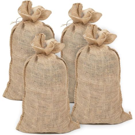 Sac En Jute - 60x100 Cm - Pour Gravier Pommes De Terre Déchets Verts - Réutilisable - Lot De 4 (1/5)