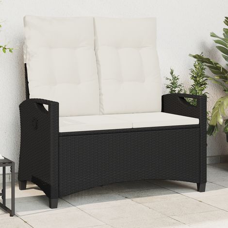 Maison Exclusive - Gartenbank mit Kissen Schwarz und Creme 105 x (1/5)
