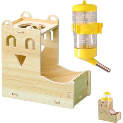 Hamster Water Bottle with Stand, Leak-Proof Water Dispenser 80 ml for Rodents, Adjustable Drinking Bowl for Cage (Guinea Pig, Dwarf Rabbit, Mouse) and Accessory for Small Animal (1/5)