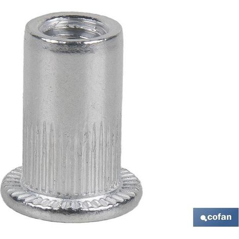 Pack de 1000 écrous rivetables cylindriques M4 x 10 (1/4)