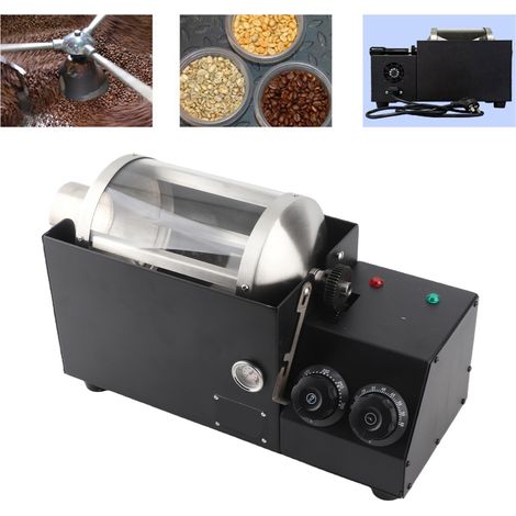 Tostadora automática de vidrio para café con control de temperatura y temporizador – para granos, cereales y frutos secos – 110 V (enchufe estadounidense)