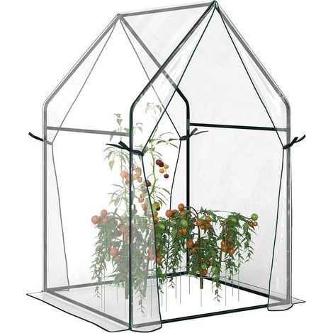 Garden Greenhouse, Reinforced PVC Cover, Steel Frame, 2 Zipped Doors, For Vegetables and Plants, Indoor/Outdoor (1/5)