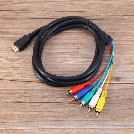 Câble adaptateur 5 couleurs 1.5M HD 1080P HDMI Mâle vers 3 RCA AV Audio Vidéo Convertisseur Câble Adaptateur Cordon pratique -HAN6 (1/4)